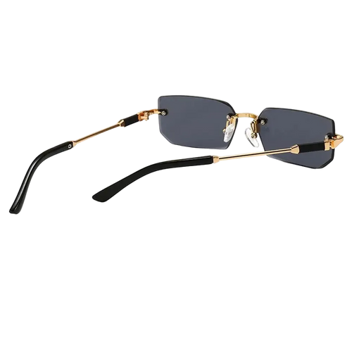 Retro Rimless for Women Men Trendy Frameless Rectangle Sun Glasses