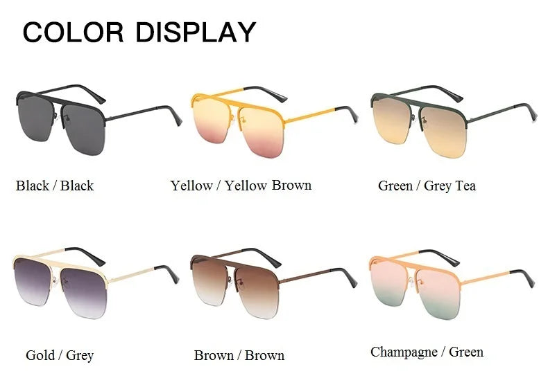 Luxury Women Square Sunglasses Oversized Original Brand Design Sun Glasses Female Men Fashion Travel Beach Shades Eyewear UV400