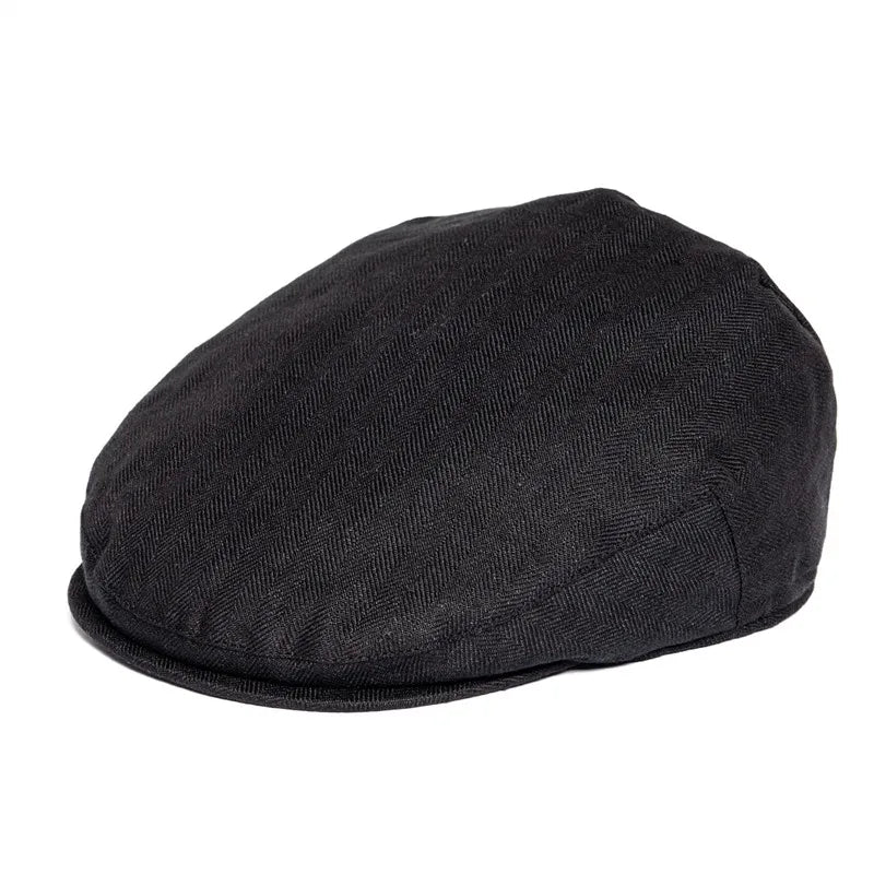Flat Cap for Men Women Herringbone Linen Newsboy Lightweight Cap