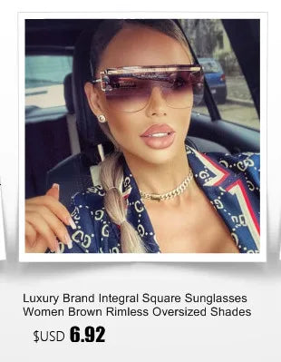 Luxury Women Square Sunglasses Oversized Original Brand Design Sun Glasses Female Men Fashion Travel Beach Shades Eyewear UV400