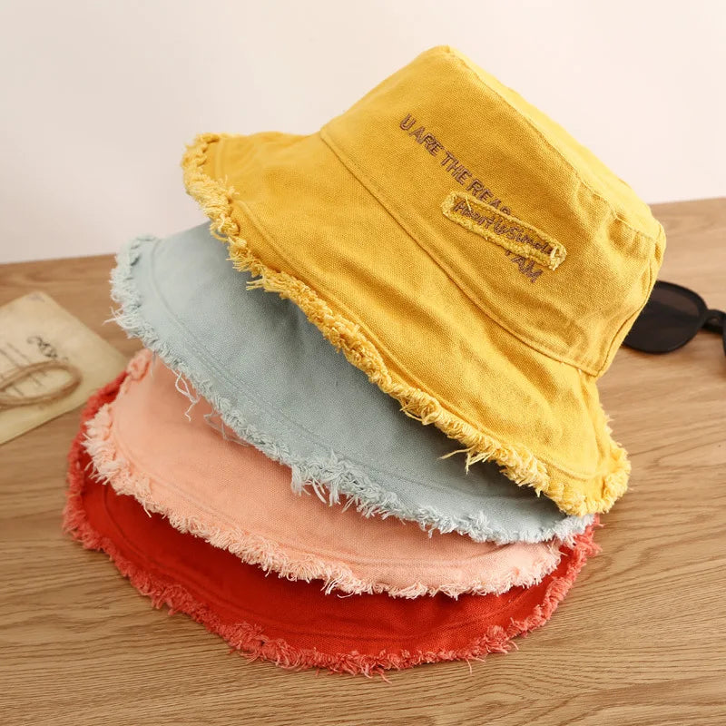 Fashion Women Cotton Bucket Hats Female Summer Autumn Sunscreen Fisherman Cap