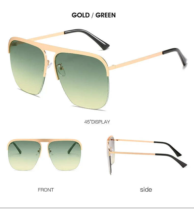 Luxury Women Square Sunglasses Oversized Original Brand Design Sun Glasses Female Men Fashion Travel Beach Shades Eyewear UV400
