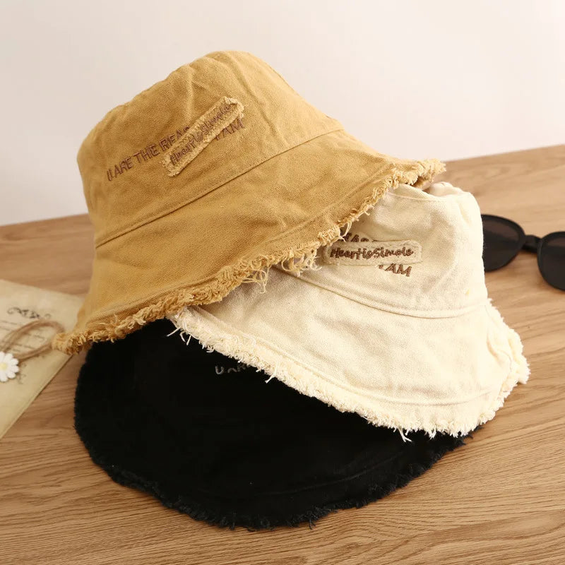 Fashion Women Cotton Bucket Hats Female Summer Autumn Sunscreen Fisherman Cap