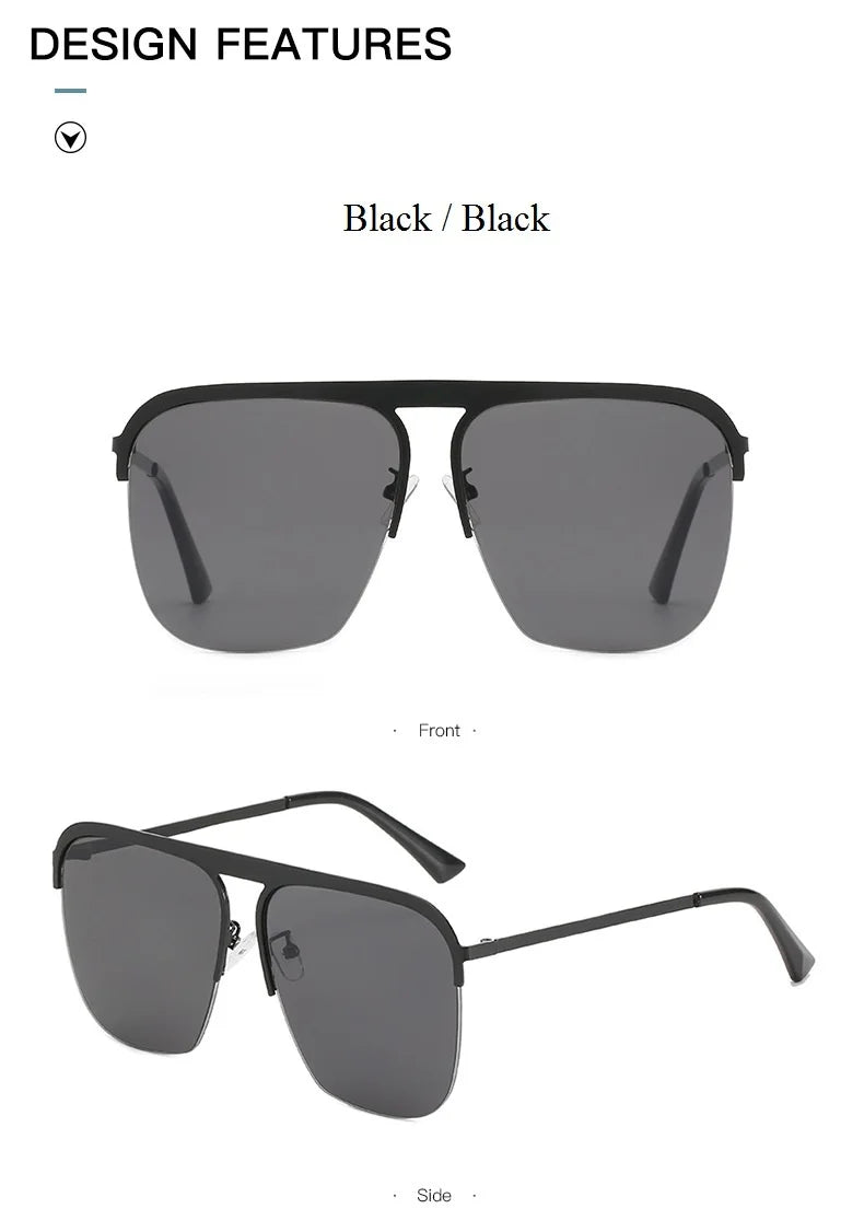 Luxury Women Square Sunglasses Oversized Original Brand Design Sun Glasses Female Men Fashion Travel Beach Shades Eyewear UV400