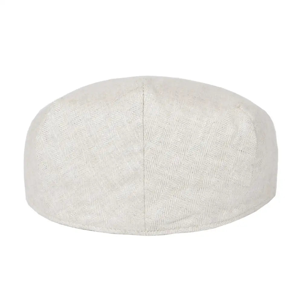 Flat Cap for Men Women Herringbone Linen Newsboy Lightweight Cap
