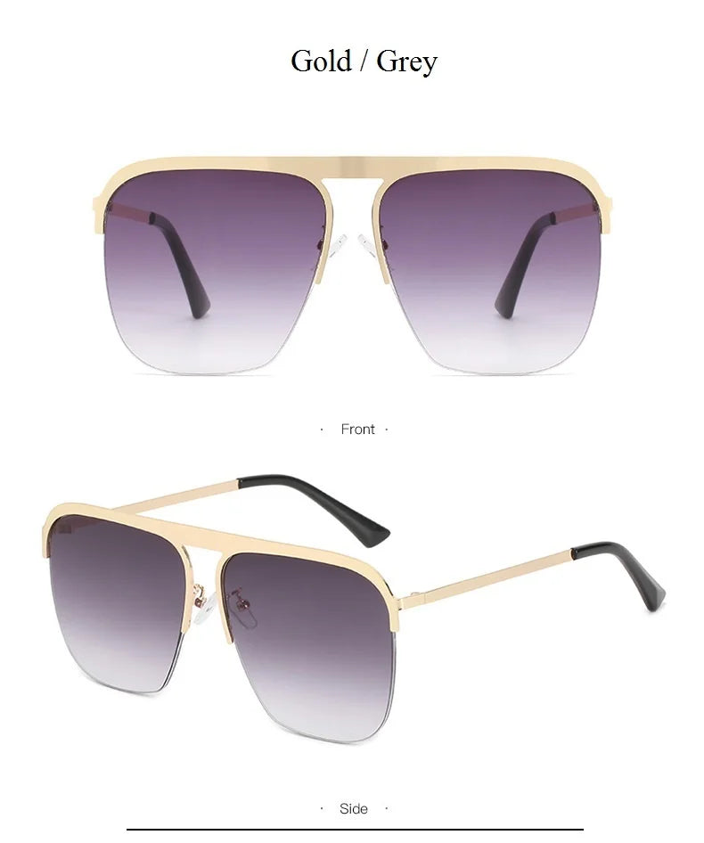 Luxury Women Square Sunglasses Oversized Original Brand Design Sun Glasses Female Men Fashion Travel Beach Shades Eyewear UV400