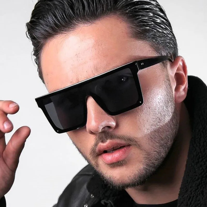 Retro Black Square Sunglasses Men Brand Designer Outdoor Fashion Sun Glasses