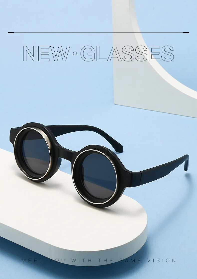 Men Fashion Retro Round Sun Glasses Classic Trendy Outdoor Eyeglasses