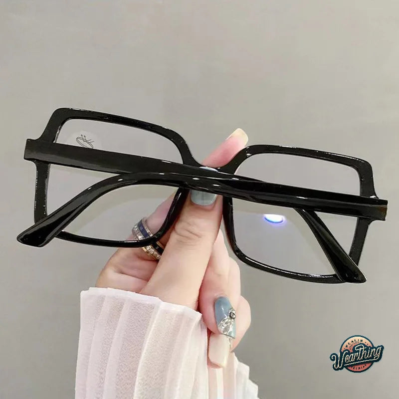 Women Glasses Anti Blue Light Glasses Oversized Vintage Glasses Computer Eyewear Full Frame Transparent Eye Protection Eyewear