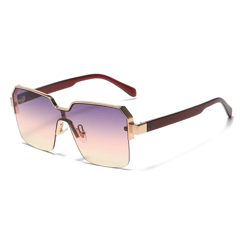 Men Women Frameless Square Luxury Brand Design Fashion Vintage Sun Glasses