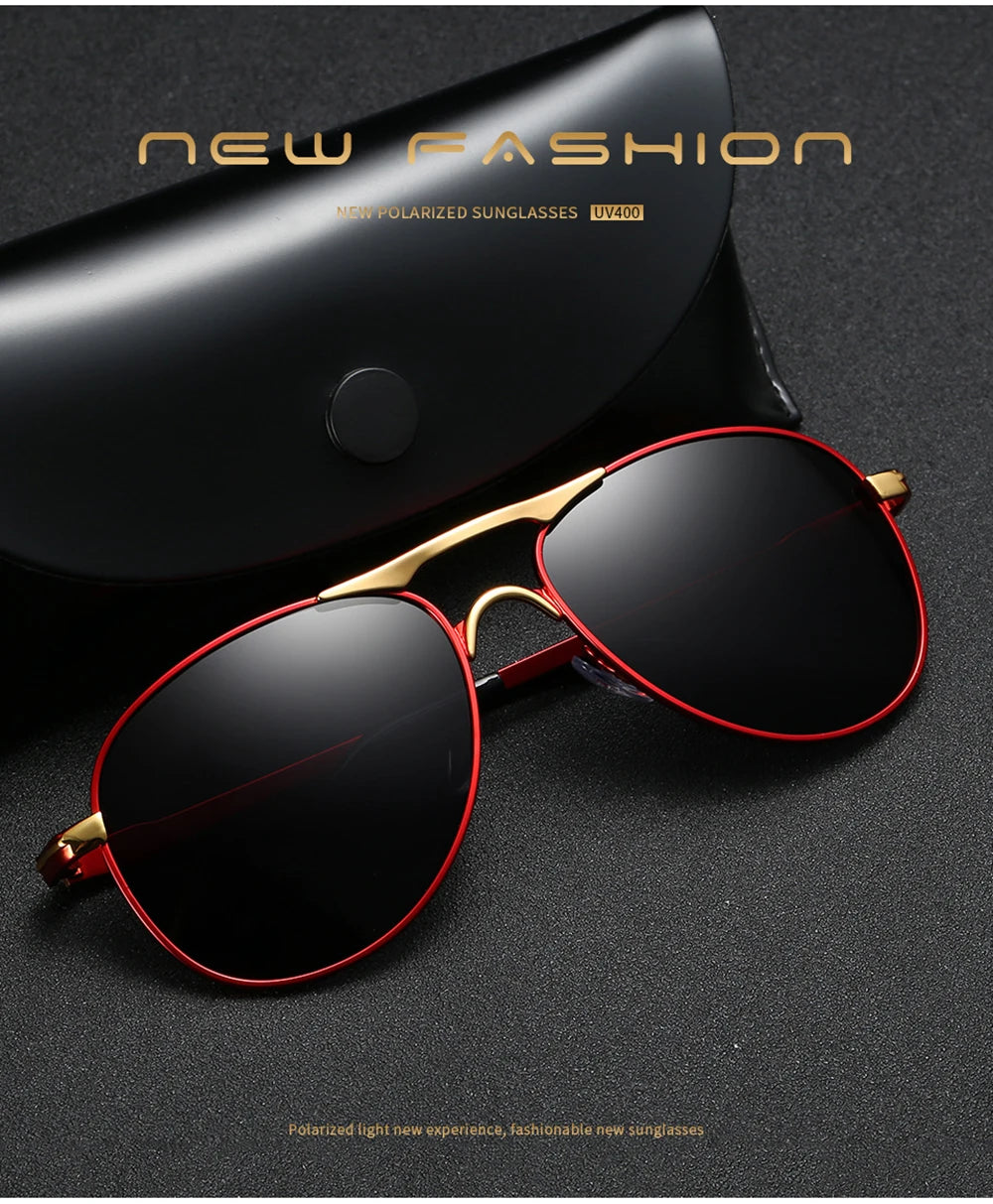 Luxury Polarized Sunglasses Men Women Driving Fishing Retro Sun Glasses Brand Designer Male Metal Sunglasses For Man UV400