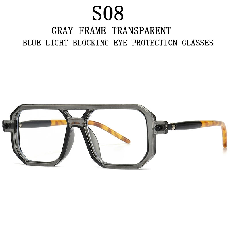Retro Fashion Square Blue Light Blocking Shades Sunglasses For Men