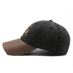 FS Vintage Green Brown Letter Baseball Cap For Men Washed Cotton Trucker Hat