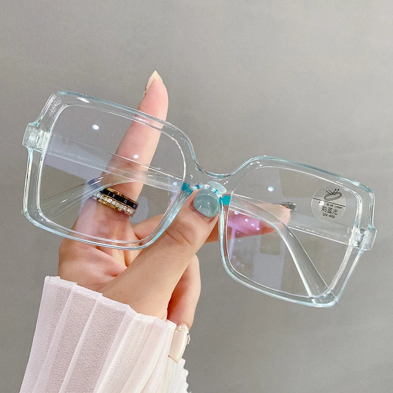Women Glasses Anti Blue Light Glasses Oversized Vintage Glasses Computer Eyewear Full Frame Transparent Eye Protection Eyewear