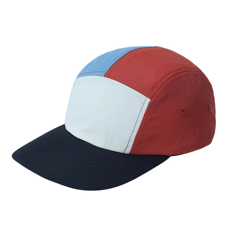 Color Block 5 Panel Cap Men Women Quick Dry Baseball Hat