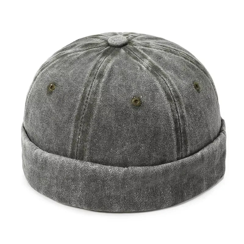 New Women Men Solid Cotton Cap Hat Washed Denim Beanie Hat