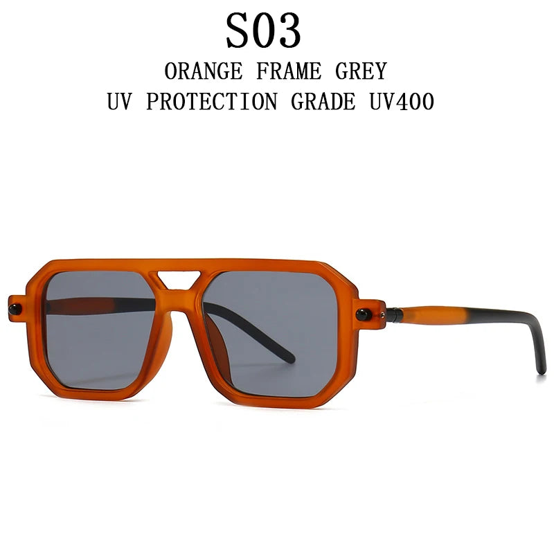 Retro Fashion Square Blue Light Blocking Shades Sunglasses For Men