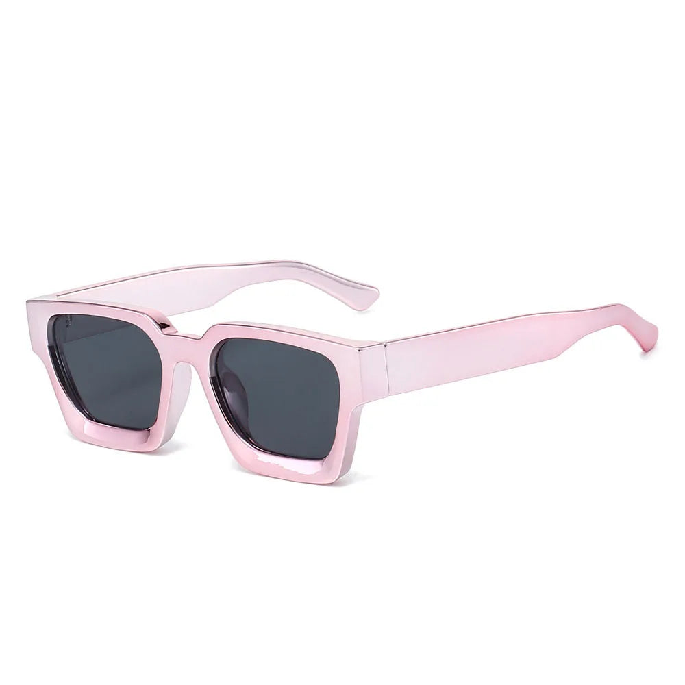 Luxury Brand Design Square Sunglasses Women For Men Vintage Big Frame Punk Hip Hop Shining Gold Silver Mirror Sun Glasses UV400