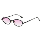 European and American Personalized Small Frame Oval Exquisite Metal Glasses for Men and Women Fashionable Anti-Uv Sunglasses