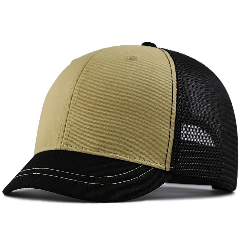Big head Adjustable Men and Women Sun Hat Breathable Short Brim Baseball Cap