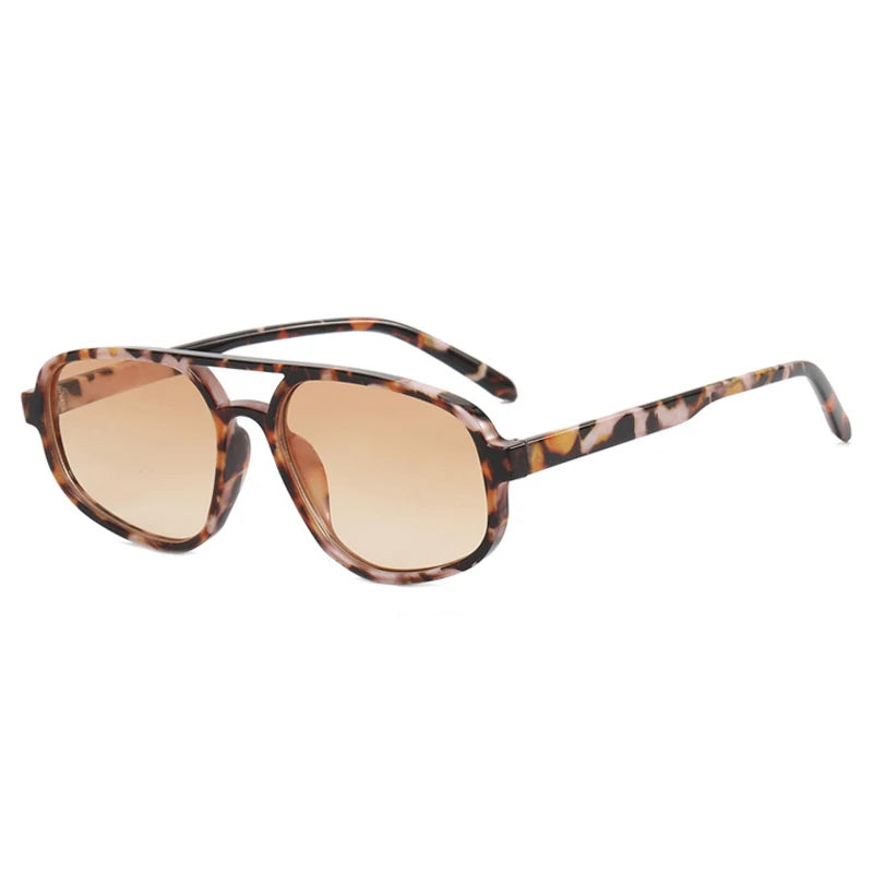 Luxury Brand Design Vintage Sunglasses For Women Men Thick Frame Double Bridges Eyewear Female Fashion Pilot Sun Glasses UV400