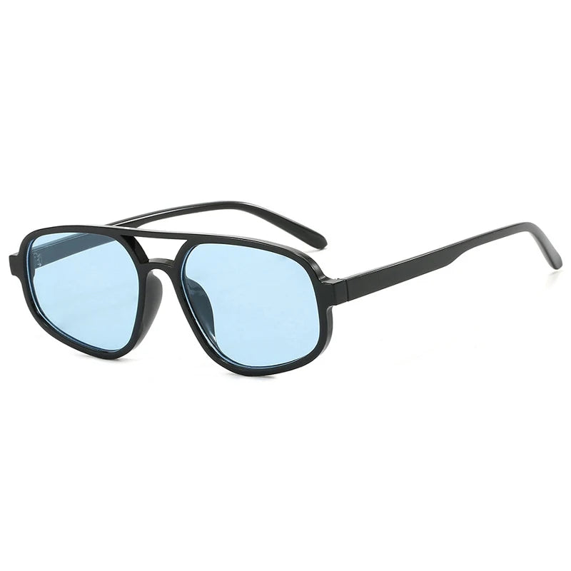 Luxury Brand Design Vintage Sunglasses For Women Men Thick Frame Double Bridges Eyewear Female Fashion Pilot Sun Glasses UV400