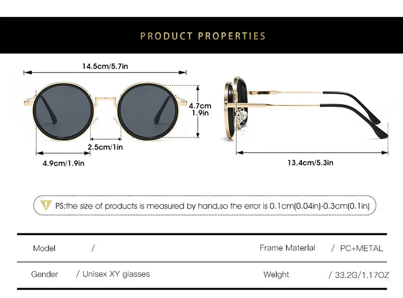 Luxury Designed Sunglasses Women Men Unisex Brand Quality Round Glasses Retro Styles Street Shopping Photography Eyepieces