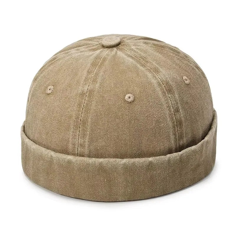New Women Men Solid Cotton Cap Hat Washed Denim Beanie Hat