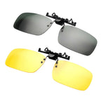 Polarized Sunglasses Clip Night Antiglare Drive Fishing Skiing Yellow Grey L Unisex