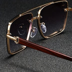 Luxury Square Sunglasses Men New Wooden Vintage Designer Fashion Glasses Women Vacation Gradient Eyewear