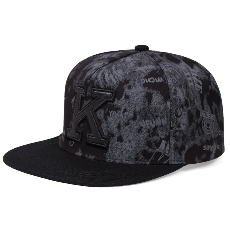 New Printed K Letter Baseball Cap Young Men and Women Hip-hop Flat-brimmed Hat