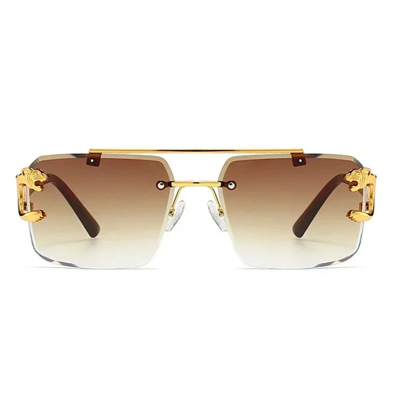 Luxury Square Sunglasses Man Woman Brand Designer Vintage Rimless Sun Glasses Male Female Fashion Retro Mirror Oculos De Sol