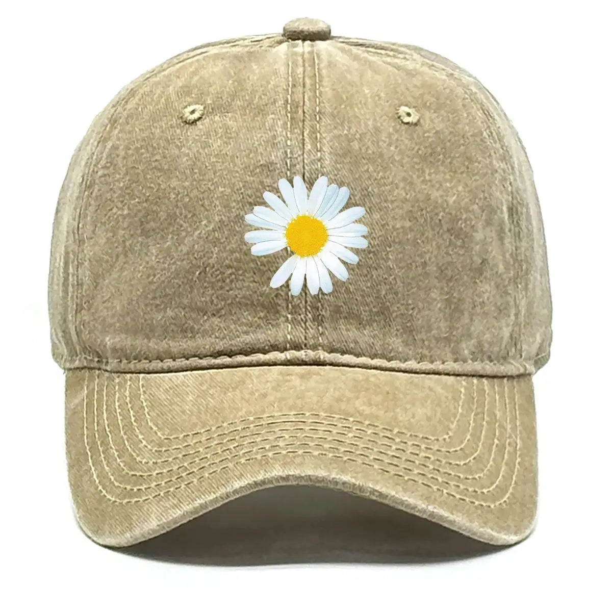 New Daisy Print Baseball Cap Adjustable Mesh Hat Retro Cotton Snapback