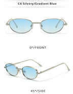 European and American Personalized Small Frame Oval Exquisite Metal Glasses for Men and Women Fashionable Anti-Uv Sunglasses