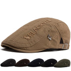 Men Beret Fashion Rabbit Embroidery Flat Caps Spring Summer Visor For Male