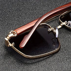 Luxury Square Sunglasses Men New Wooden Vintage Designer Fashion Glasses Women Vacation Gradient Eyewear