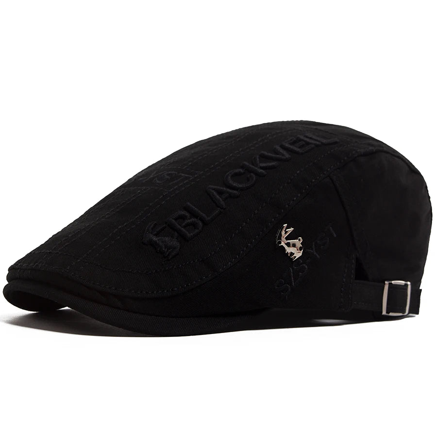 Men Beret Fashion Rabbit Embroidery Flat Caps Spring Summer Visor For Male