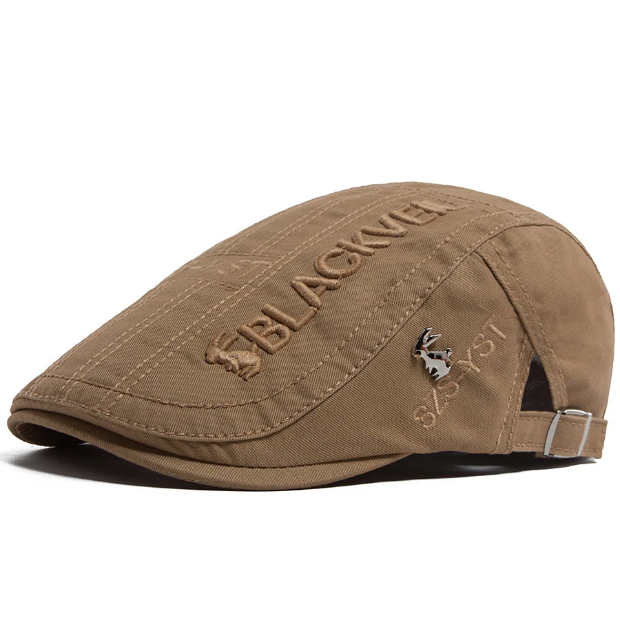 Men Beret Fashion Rabbit Embroidery Flat Caps Spring Summer Visor For Male
