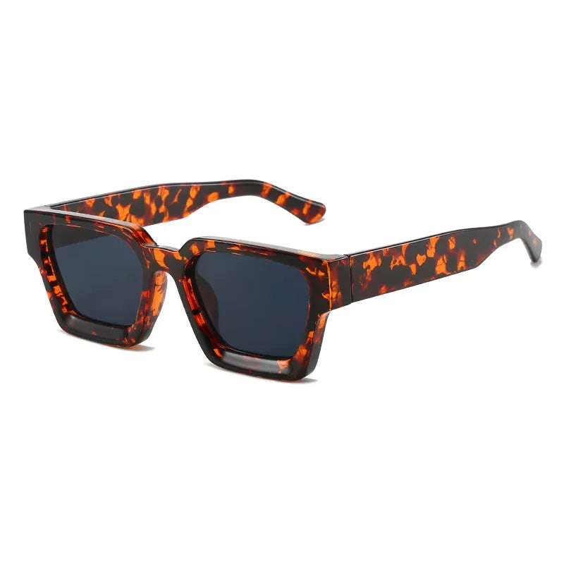 Vintage Big Square Sunglasses Men Women Brand Designer Black Sun Glasses