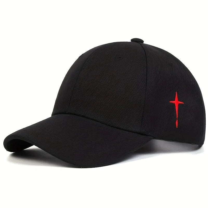 Unisex Spring Style Sports  Baseball Hat with Side - Embroidered Cross Patterns. Outdoor Adjustable Casual Hat Sunscreen Hats