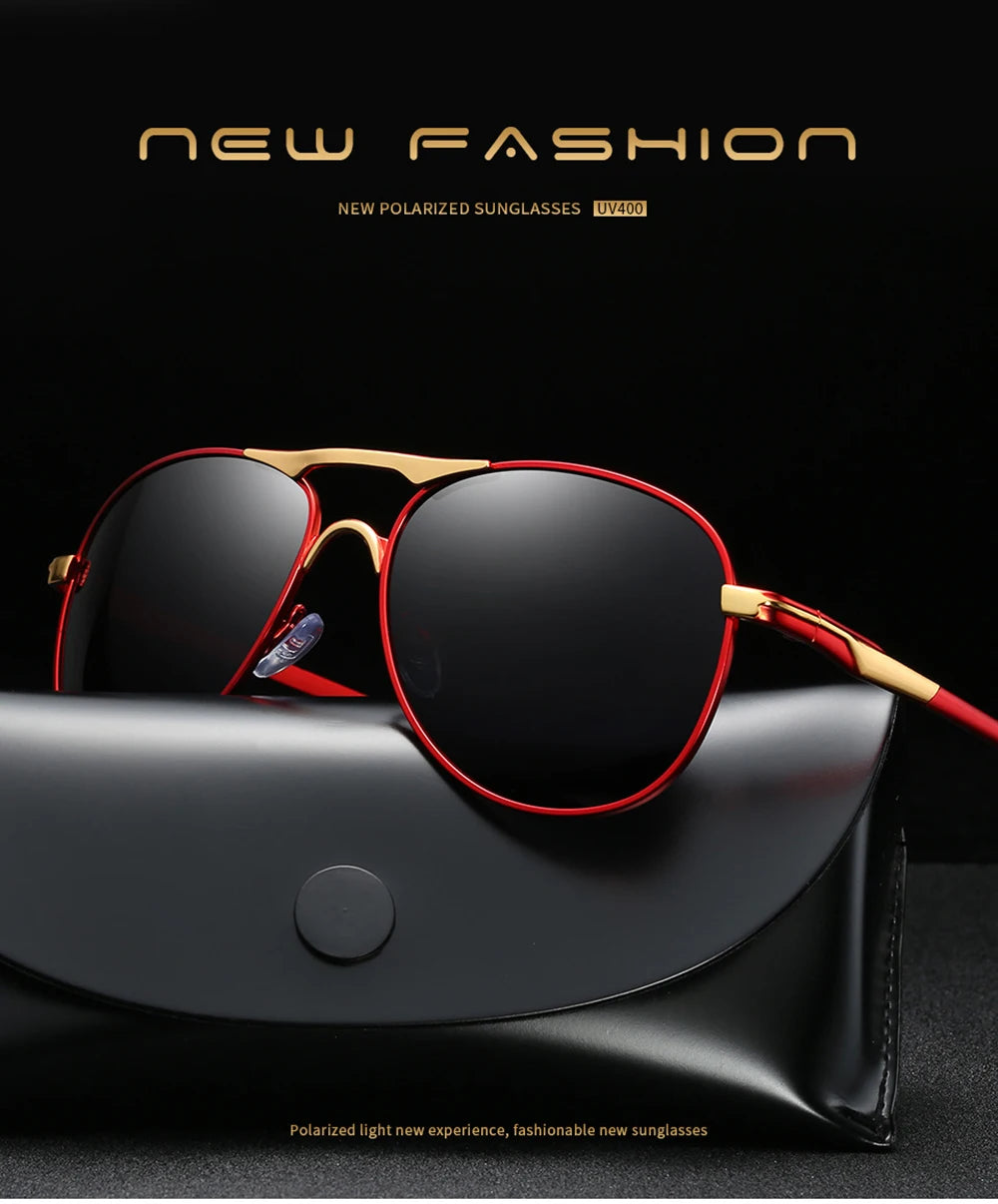 Luxury Polarized Sunglasses Men Women Driving Fishing Retro Sun Glasses Brand Designer Male Metal Sunglasses For Man UV400