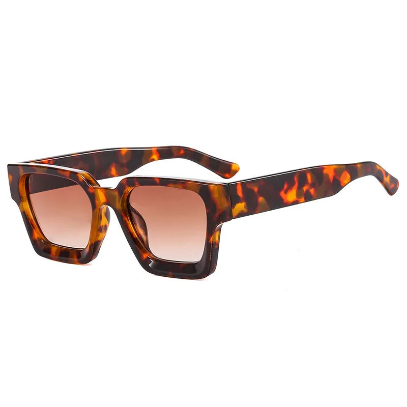 Vintage Big Square Sunglasses Men Women Brand Designer Black Sun Glasses