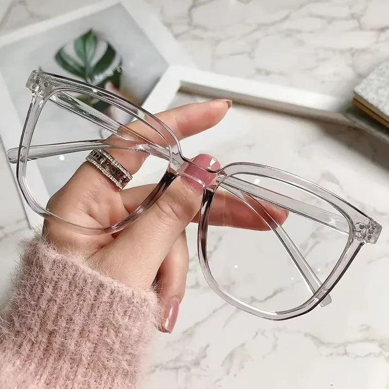 Round Eyewear Transparent Computer Frame Women Men Anti Blue Glasses