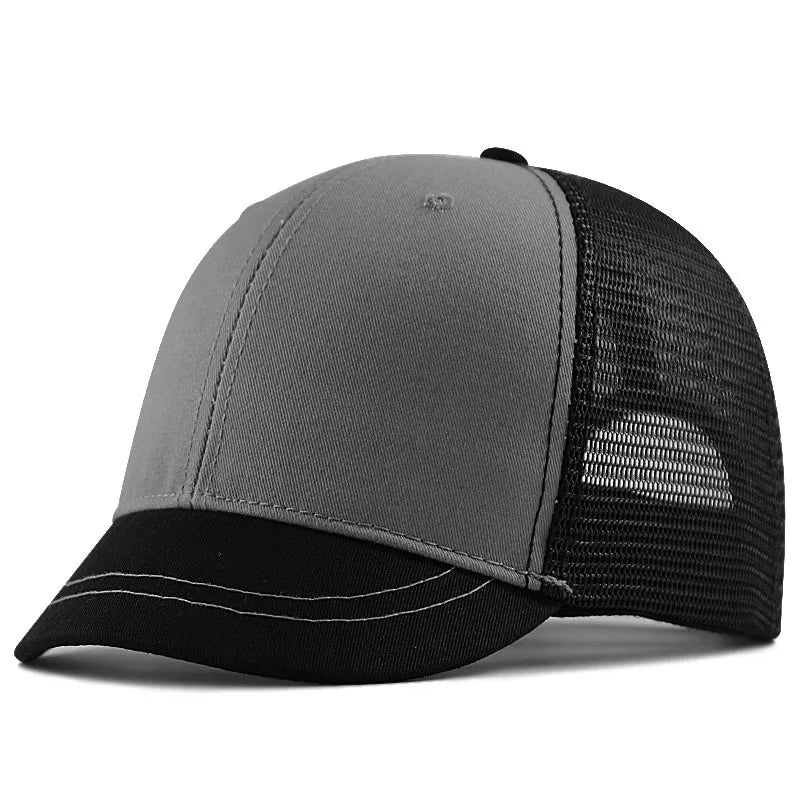 Big head Adjustable Men and Women Sun Hat Breathable Short Brim Baseball Cap