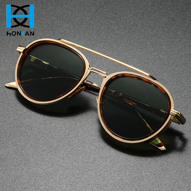 Luxury Round Sunglasses Men New Fashion Outdoor Shades for Driving Women Eyeglasses Trendy Vintage Brand Design UV400Sun Glasses