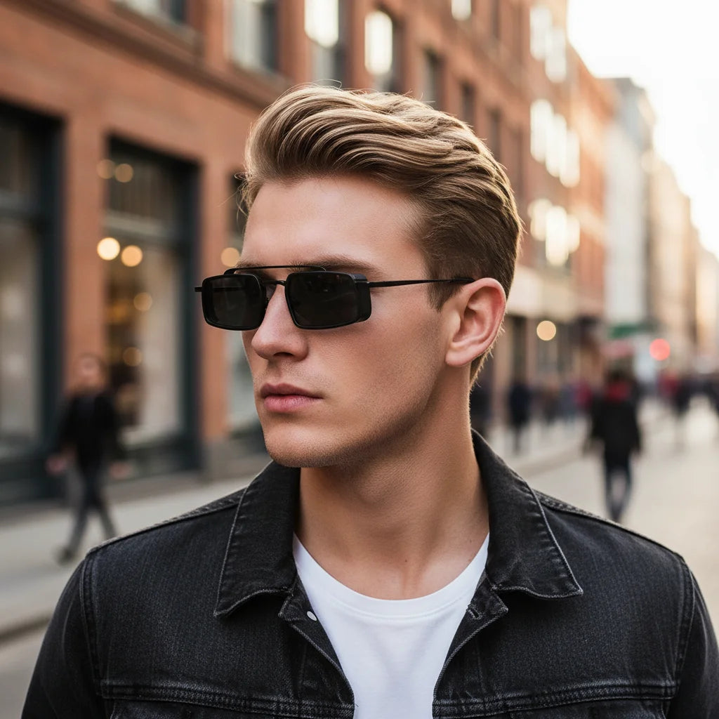 Trend Double-rail Sun Glasses - Fashionable, Business-style, Uv-resistant, Small Frame
