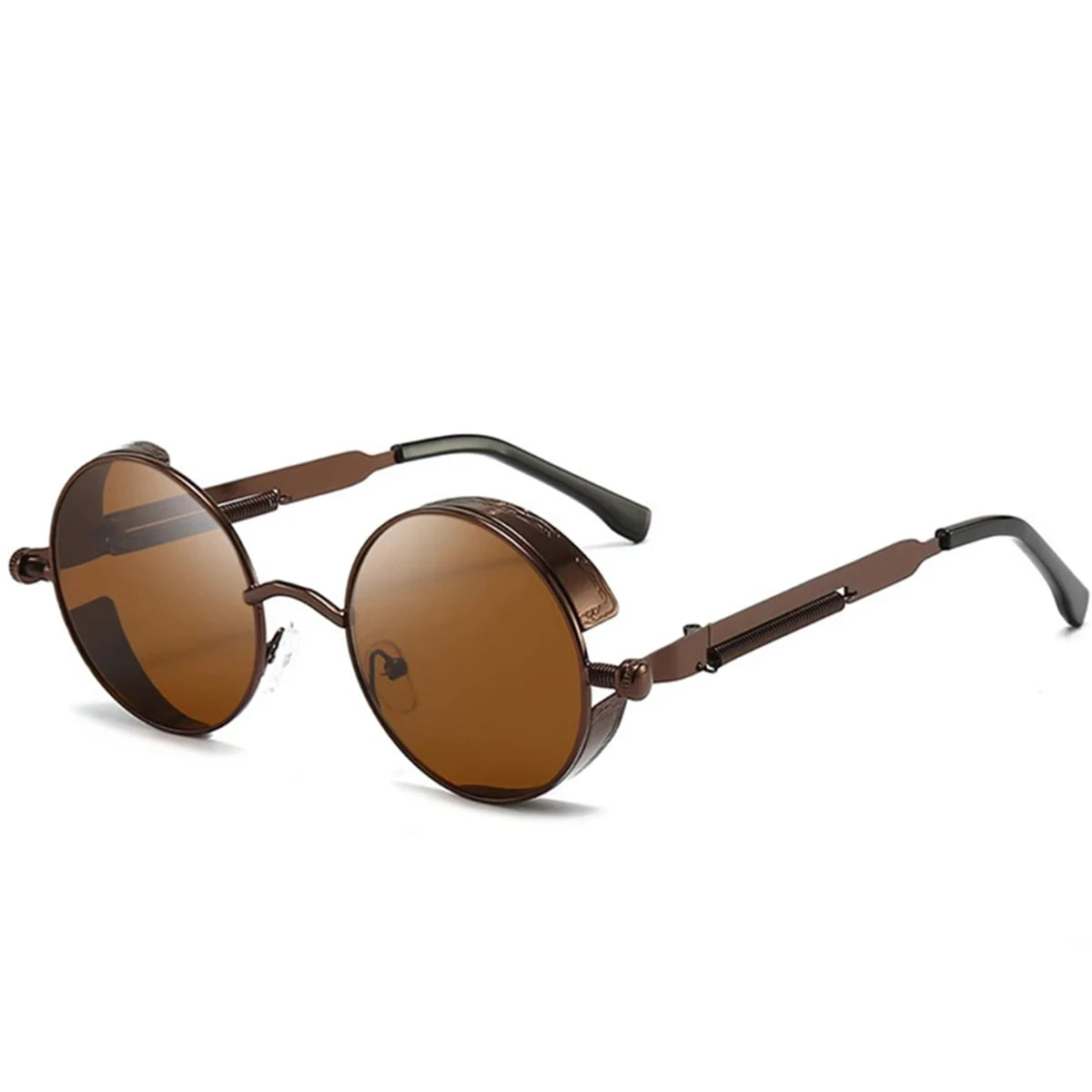 Retro Punk round Reflective for Men and Women Sunglasses