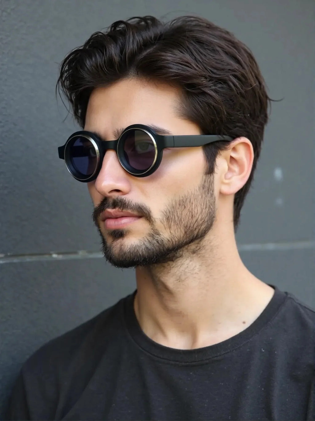 Men Fashion Retro Round Sun Glasses Classic Trendy Outdoor Eyeglasses