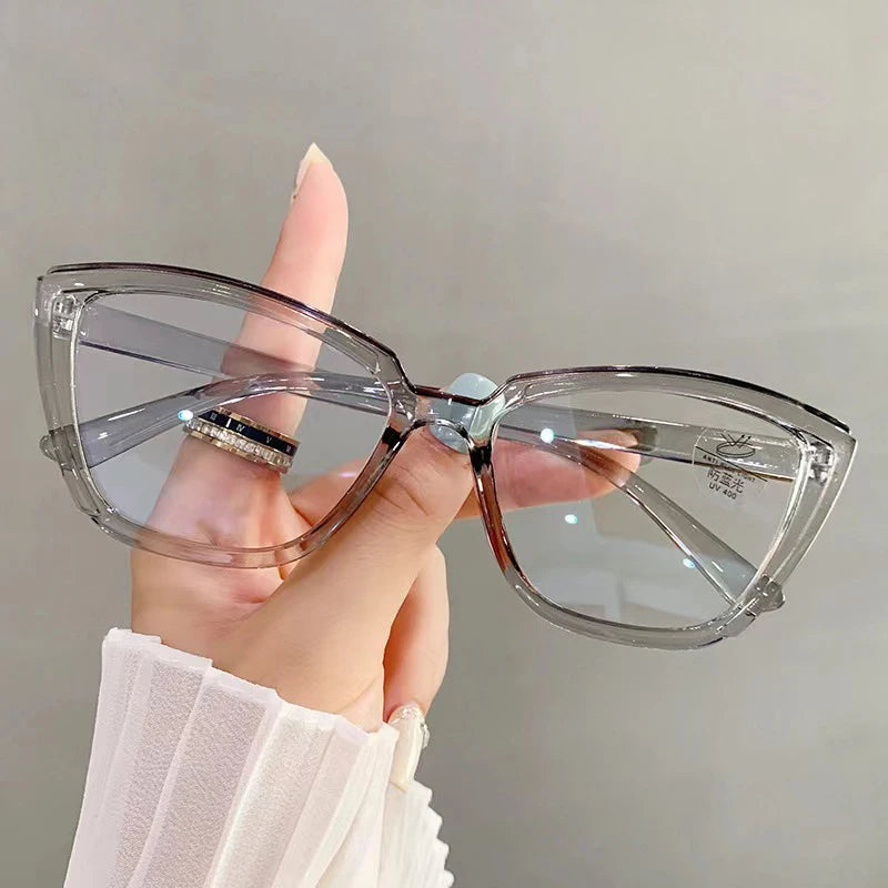 Women Glasses Anti Blue Light Glasses Oversized Vintage Glasses Computer Eyewear Full Frame Transparent Eye Protection Eyewear