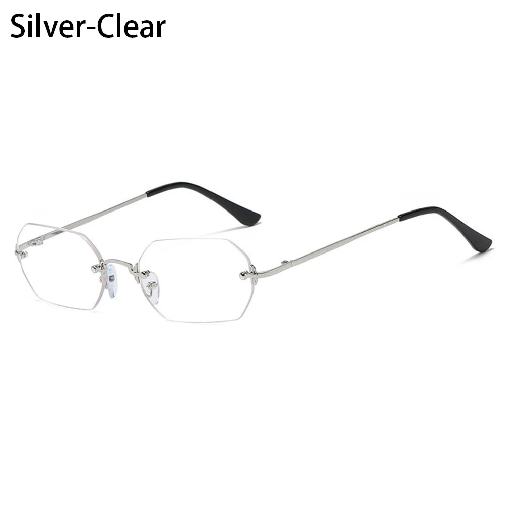Luxury Rimless Square Sunglasses Man Brand Designer Frameless Gradient Sun Glasses Woman Fashion Vintage Metal Oculos De Sol